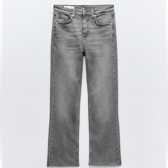 Zara Denim - Zara Women's Gray Flare Crop Jeans size 0/25